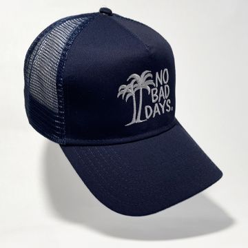 NO BAD DAYS® Cotton Twill Five Panel Pro Style Mesh Back Cap - Navy Trucker Cap